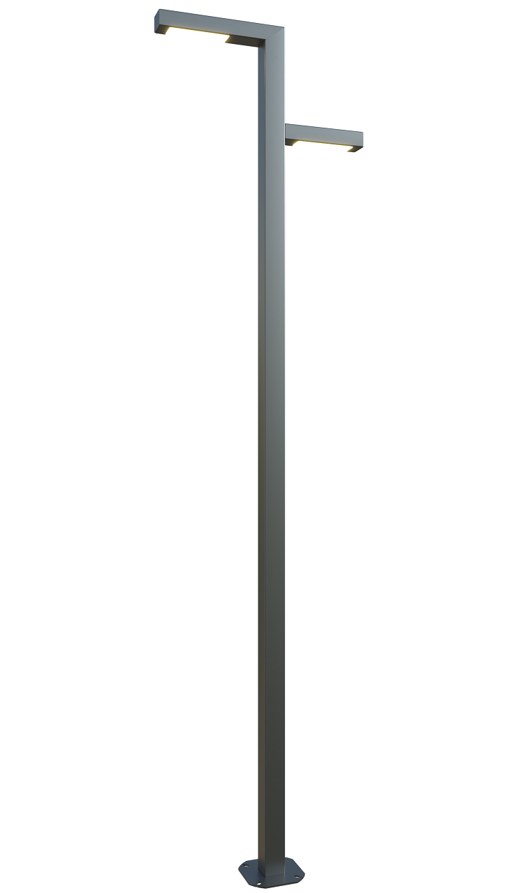 Square LED pole 8 ft. Ottawa OD 4x4 (Aluminum+powder coating) Two sides 60W 8100Lm